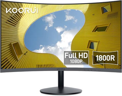 KOORUI 24-Inch Curved Computer Monitor- Full HD 1080P 60Hz Gaming Monitor  1800R