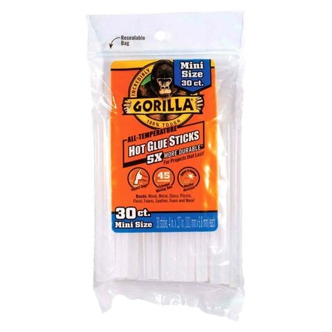 Gorilla Hot Glue Sticks White 4inch Pack of 30