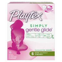 Playtex Simply Gentle Glide Fragrance-Free Super Tampons With Applicator White 16 Tampons