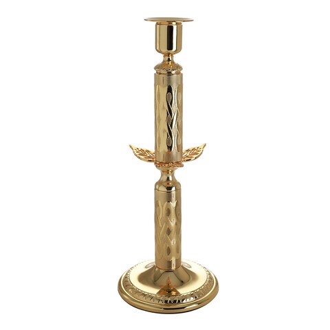 AlHoora,11.5*11.5*H30cm Golden Turkish Moroccan Arabic Design Candle Stand With Box