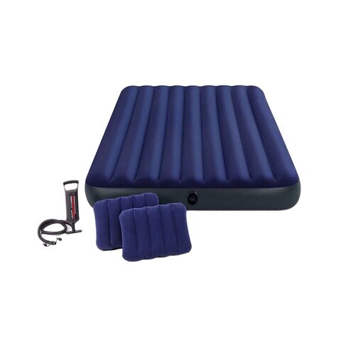 Intex Classic Downy Airbed With Hand Pump And Pillow Blue Queen 4