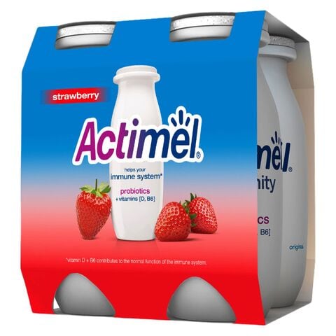 Actimel Strawberry Low Fat Dairy  93ml Pack of 4