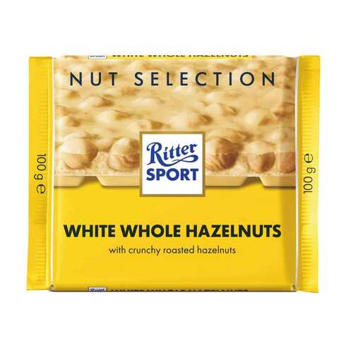 Ritter Sport Chocolate White With Whole Hazelnuts 100 Gram