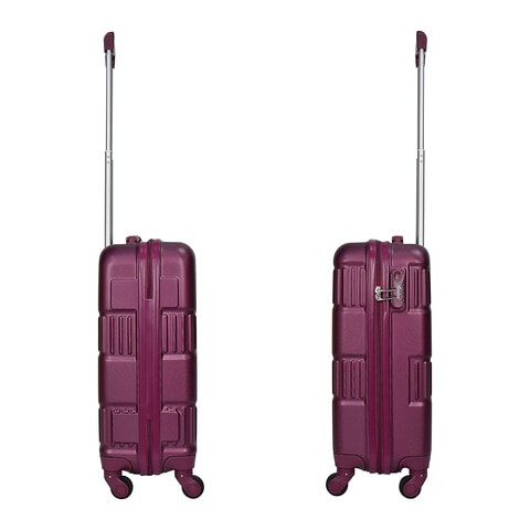 Senator Hard Case Cabin Suitcase Luggage Trolley For Unisex ABS Lightweight Travel Bag with 4 Spinner Wheels KH1075 Maroon