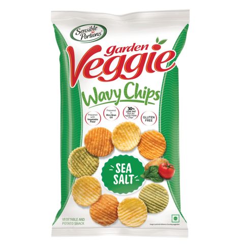 Sensible Portions Garden Veggie Wavy Chips With Sea Salt 120g