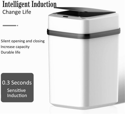 10L Automatic Trash Can With Lid Home Smart Garbage Bin Powered by Batteries