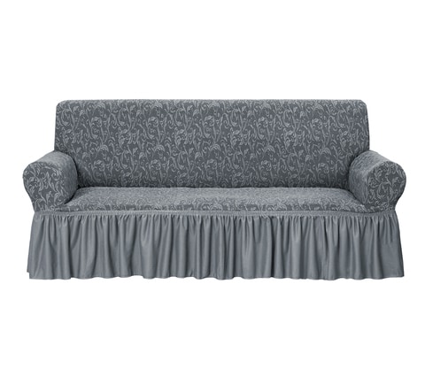 Jacquard Fabric Stretchable Three Seater Sofa Cover Grey