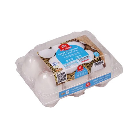 Buy Maf Carrefour Fresh White Eggs Large 6 Pieces Online | Carrefour Qatar