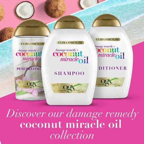 OGX Coconut Miracle Oil Shampoo for Damaged Hair, 385ml : :  Beauty