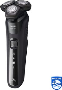 PHILIPS Shaver Series 5000 with Advanced SkinIQ, Wet &amp; Dry Men&#39;s Electric Shaver with Integrated Pop-up Trimmer, 60 mins Run Time - S5588/30, Deep Black