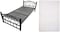 Galaxy Design Heavy Duty Single Steel Bed with Thick Slat Base and Medicated Mattress, Black.No Installation included &amp; NO Warranty