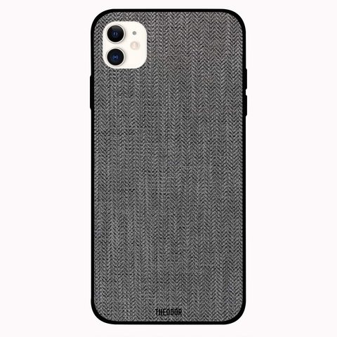 Theodor - Apple iPhone 12 Mini 5.4 inch Case Grey Cloth Flexible Silicone