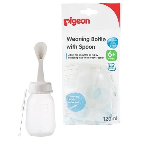 Pigeon Weaning Bottle With Spoon D328 White 120ml