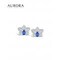 AURORA ITALIA Auroses Orchid Earrings 925 Sterling Silver 18K White Gold Plated