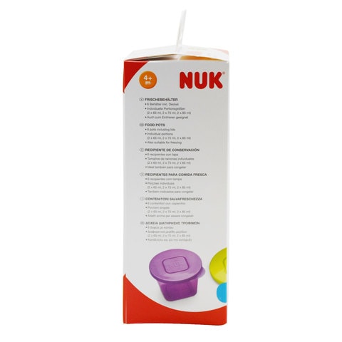 Nuk Fresh Foods Food Pots 10255183 Multicolour Pack of 6