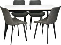 Karnak 5-Pieces Dining Table Chairs Set Modern Dinner 1-Desk &amp; 4-Chairs For Dining Room Kitchen Lounge Adjustable Table Comfortable Chairs, Coffeeshop Cafeteria Set Chairs Table Kdt44
