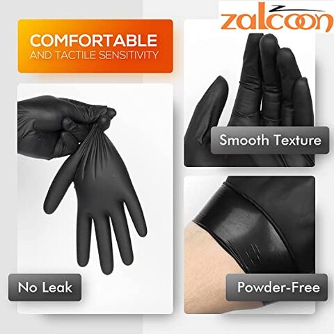 Falcon Vinyl Gloves - Black Powder Free  100 Pieces (Small)