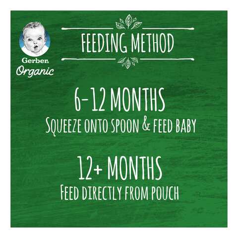 Gerber Organic Pear Apple And Banana Puree Green 90g
