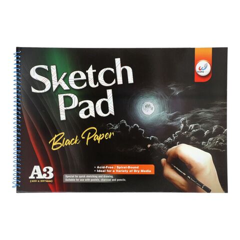 Art-N-Fly 32 Sheets Black Sketch Pad 9x12 - Black Sketchbook Drawing  Paper, Perforated Edge on Spiral Bound 88 LB - Art Black Sketch Book for  Colored Pencils, Graphite, Charcoal, Pastels & Gel