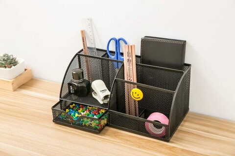 Buy Yhgy Office Desk Organizer With 7 + Drawer With Pen Holder, Pencil Holder And Drawer Organizer, Office Organizer Office Supplies And Desk Accessories (Black) Online - Shop Stationery