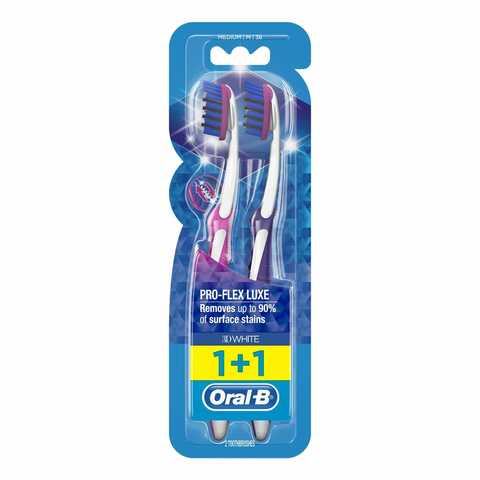 Oral-B Pro-Flex 3D White Medium Toothbrush Multicolour 2 PCS