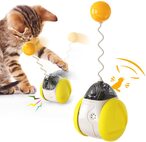 Buy Interactive Cat Chasing Toys Kitten Excercise Toy with Catnip Squeaky Ball (Yellow)… in UAE