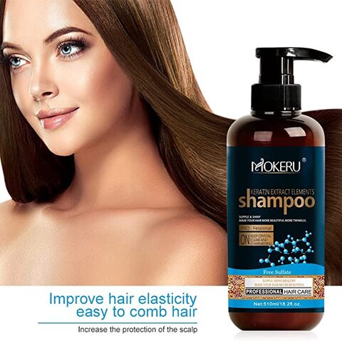 Blooming Time Mokeru Daily Use Keratin Shampoo Moisturizing Care Shampoo Deep Cleansing Nourishing Formula Keratin Treatment Shampoo