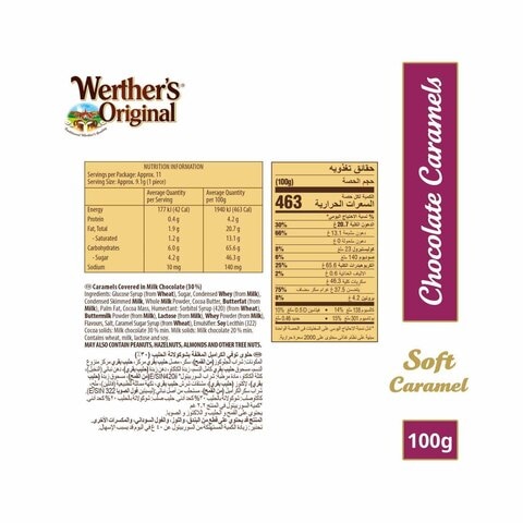 Werther&#39;s Original Soft Chocolate Caramel Toffees 100g