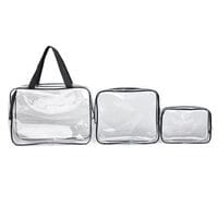 Toiletries Bag, 3 in 1 Waterproof Toiletry Travel Bag PVC Travel Bag Wash Bag Makeup Bag Travel Business Bathroom for Men, Women and Kids