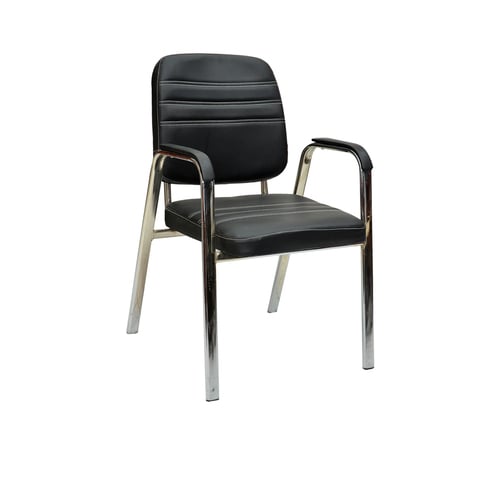 Karnak Modern Design Pu Leather Visitor Chair With Steel Metal Frame Waiting Room Chair For Home Office &amp; Hospital