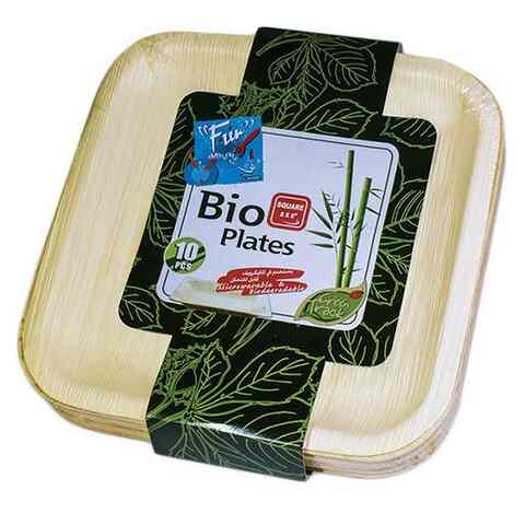 Fun Plates Bio Square 8x8&#39;&#39; 10 Pieces