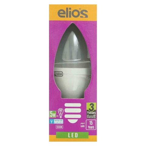 Elios LED Candle - 5 Watt - Milky Cold - 6 Pieces