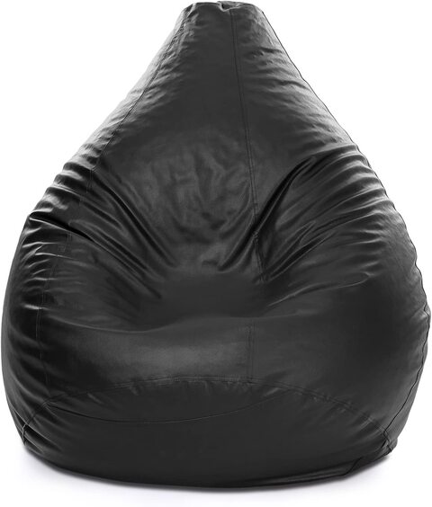Luxe Decora PVC Bean Bag Cover Only (XL, Black)