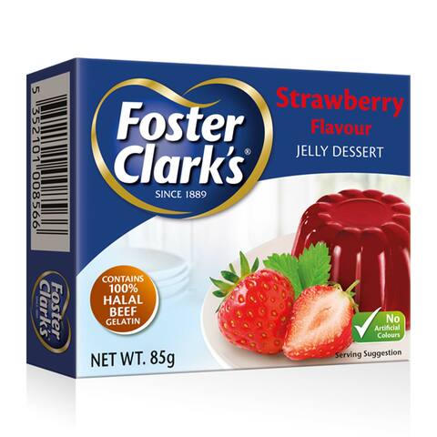 Buy Foster Clarks Strawberry Flavoured Jelly Dessert 80g in Saudi Arabia