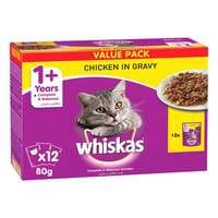 Whiskas Chicken in Gravy Wet Cat Food 80g Pack of 12
