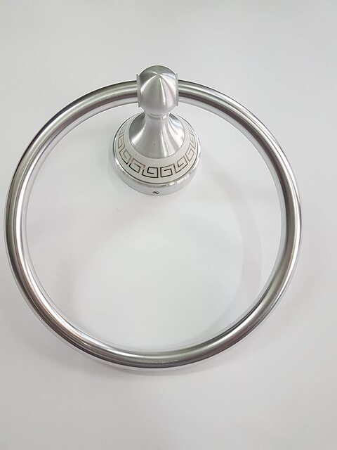 WINCASE Silver Round Towel Holder Towel Ring, Bathroom Accessories with  Crystal Base of Zinc Alloy Construction Wall Mounted Modern European Luxury