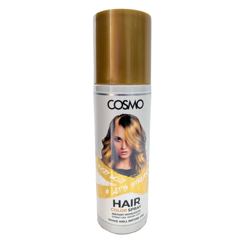 Cosmo Beaute Temporary Hair Colour Spray Glitzy Gold 100ml