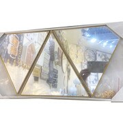 3-Piece Gold Triangle Shape Art Diy Mirror For Living Room Bedroom Wall Decoration