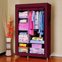 Generic Portable, Multifunctional Fabric Wardrobe/Cloth Cabinet Closet Clothing Storage Organizer With Cover, Non Woven Fabrics (105*45*175Cm)