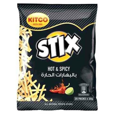 Kitco Stix Hot And Spicy Potato Sticks 20g Pack of 25