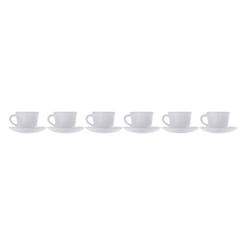 Endura Tea Cup And Saucer Set 12 Pieces White