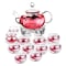 LIYING 14pces tea set with 1 tea pot 1 warmer and 14 gawa cup