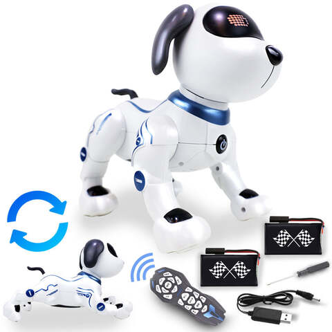 Blue and best sale white robot dog