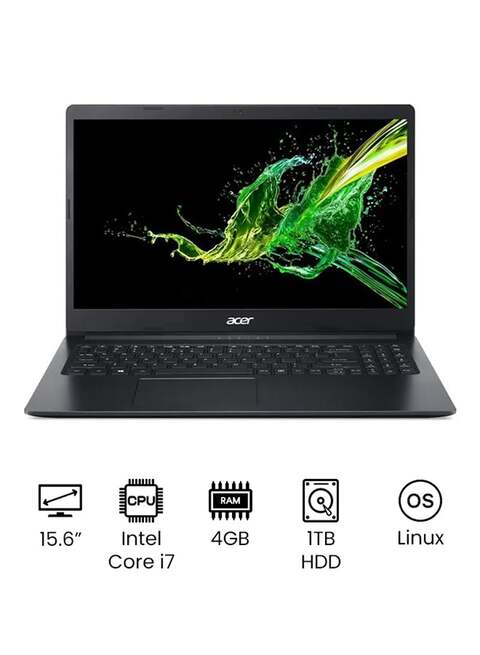 Acer Aspire 3 A315-57G-75LC Laptop With 15.6-Inch Display, Core i7 Processor, 4GB RAM, 1TB HDD, 2GB NVIDIA GeForce MX330 Graphic Card, English, Charcoal Black