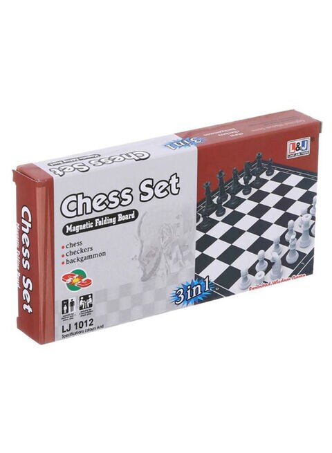 طقم شطرنج مغناطيسي قابلٌ للطي 3 في 1 .