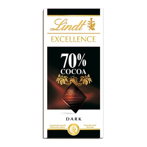 اشتري ليندت لوح شوكولاتة داكنة نسبة كاكاو 70% 100 جرام في السعودية
