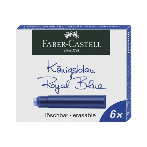 Faber-Castell Erasable Standard Ink Cartridges Royal Blue 18 PCS