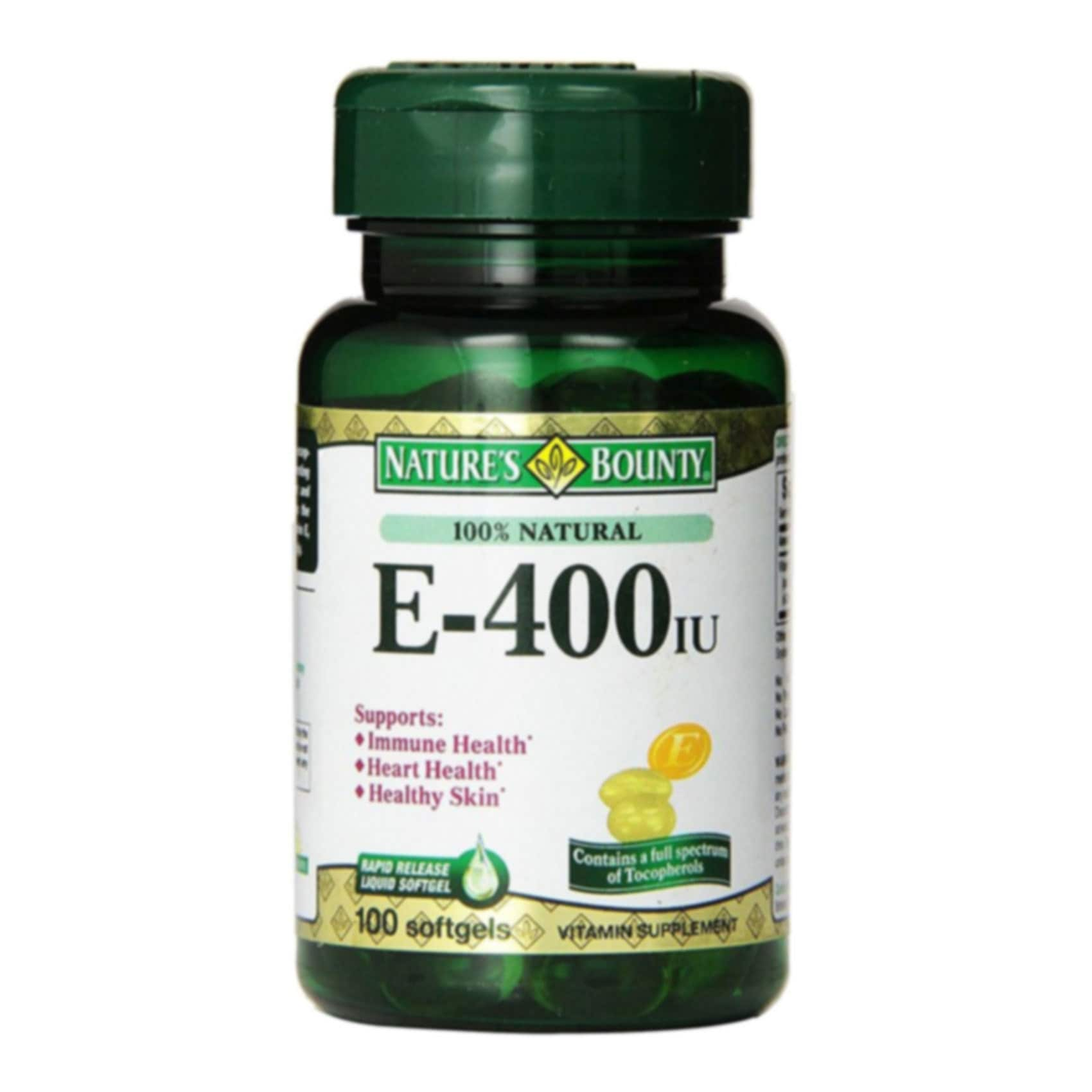 Buy Nature S Bounty Vitamin E 400 Iu Vitamin Supplement 100 Softgel Online Shop Health Fitness On Carrefour Uae