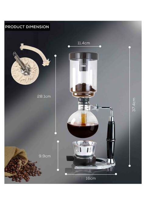 Japanese Style Siphon Coffee Maker Tea Siphon Pot Vacuum Coffeemaker Glass  Type Coffee Machine Filter