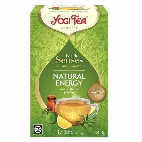 Yogi Tea Organic For The Senses Essential Oil Natural Energy White And Lemon Tea Bags 2g x 17 Counts